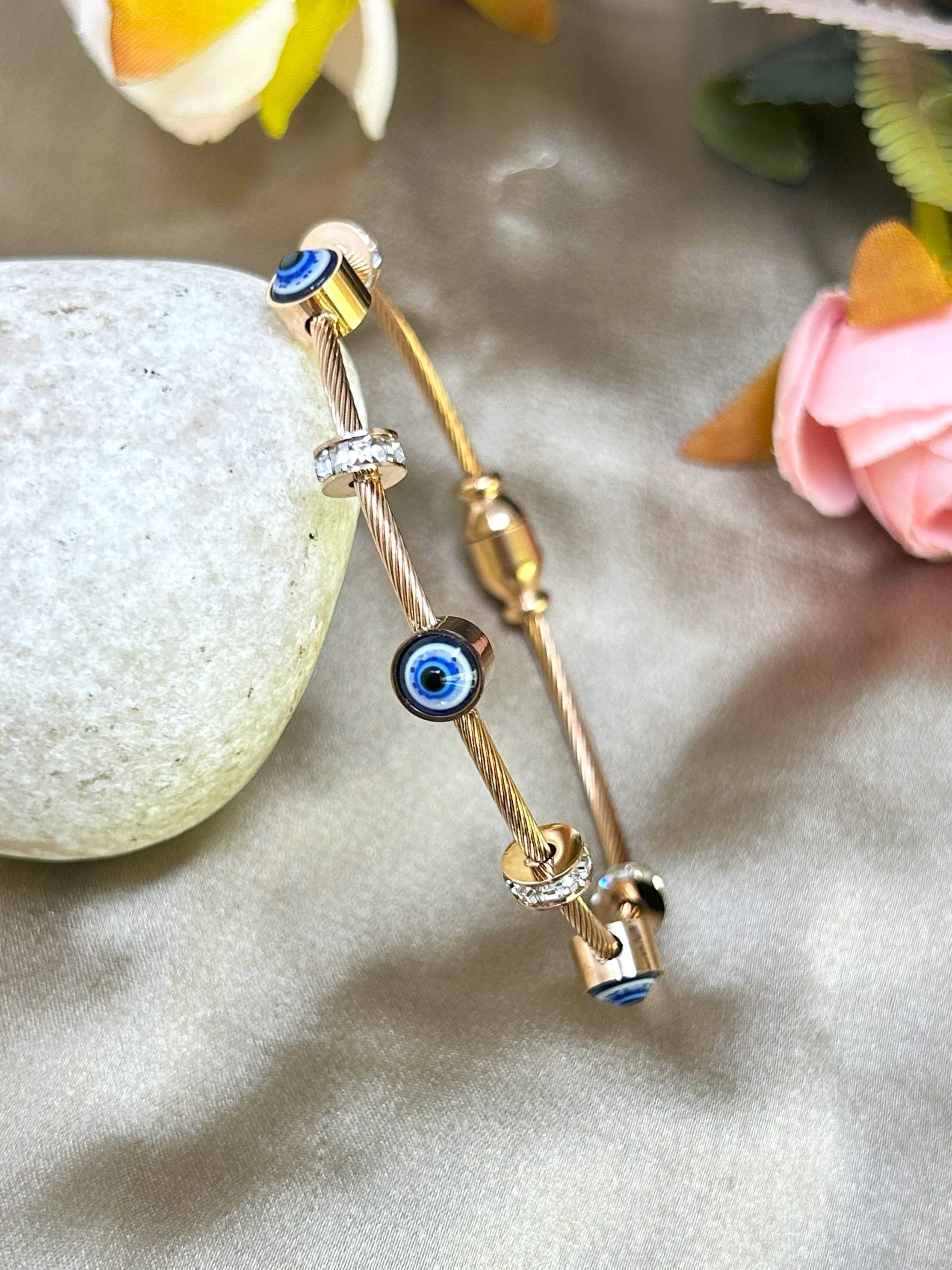 Demi Fine Evil Eye Bracelet - Gold Waterproof Anti-Tarnish Women's Stacking Jewellery
