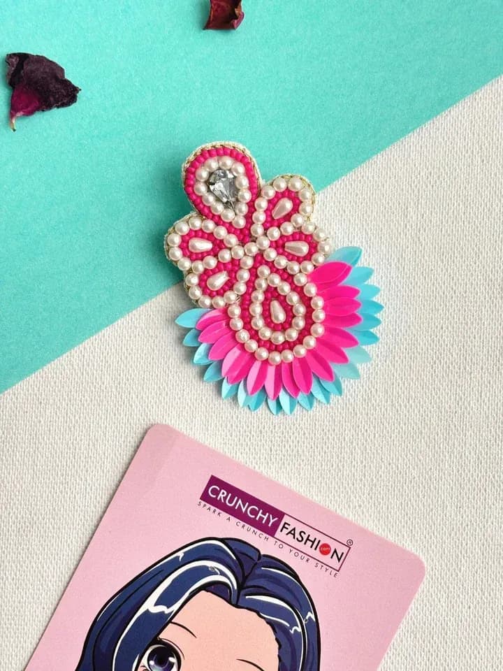 Blossom Blush Handmade Pink Flower Brooch for Boho Party, Wedding, Maternity Photoshoot