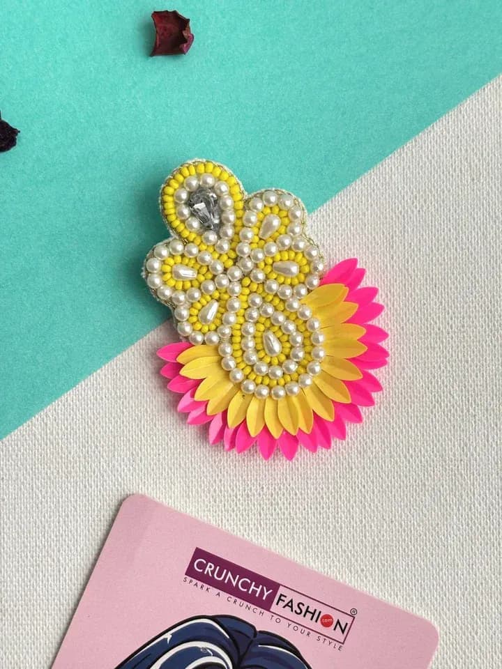 Embrace Blooming Mornings with Handmade Yellow Flower Brooch Adornments