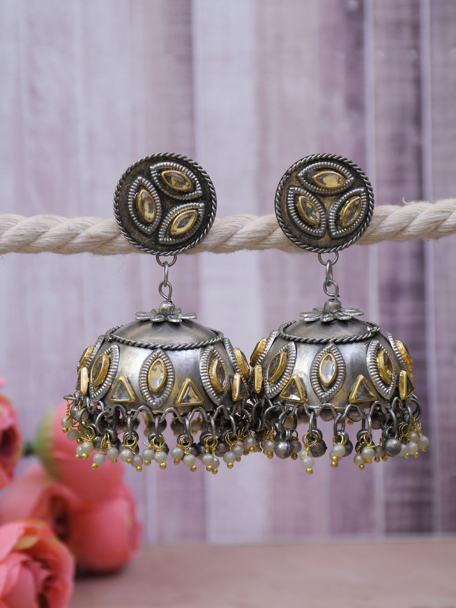 Silver Sizzle Pakistani Big Jhumka Earrings | Exquisite Modern Women’s Jewelry