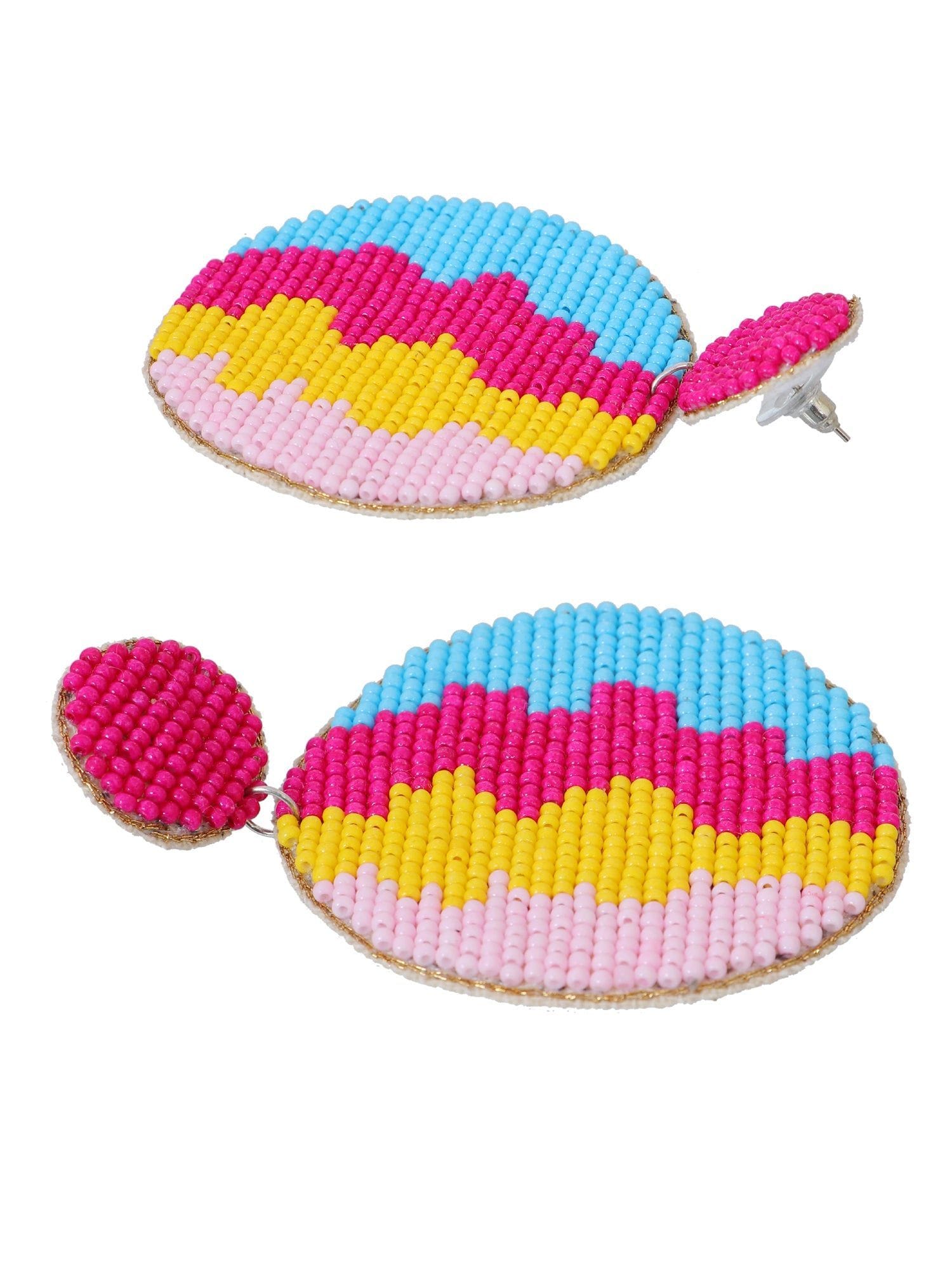 Beaded Bliss: Handmade Round Earrings For Fashionista Women