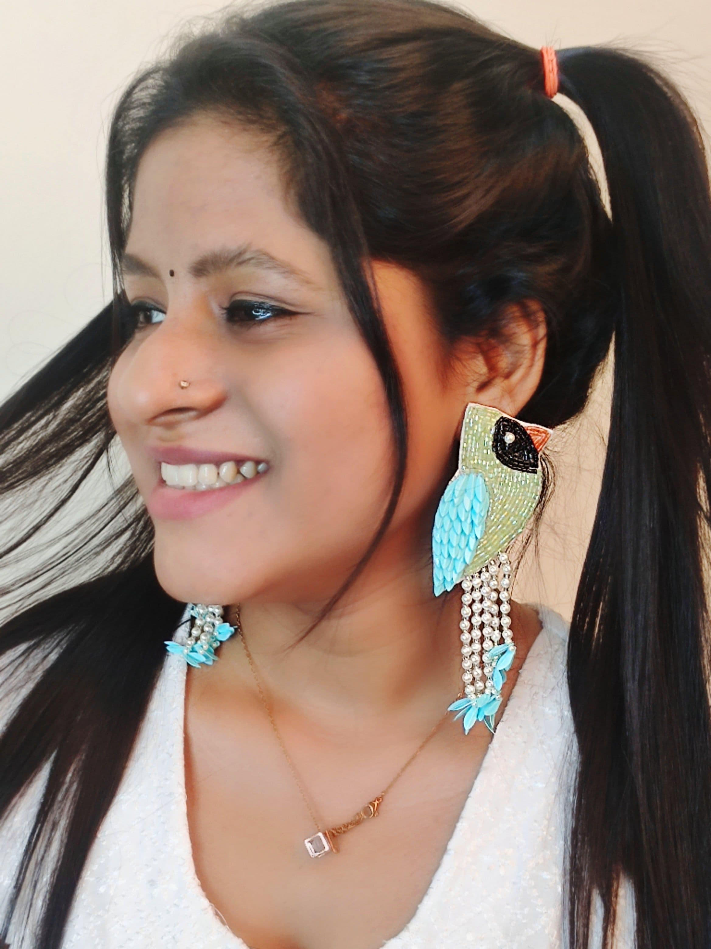 Handmade Quirky Bird Earrings, Vibrant Beaded Jewelry, Fun Gifts for Women