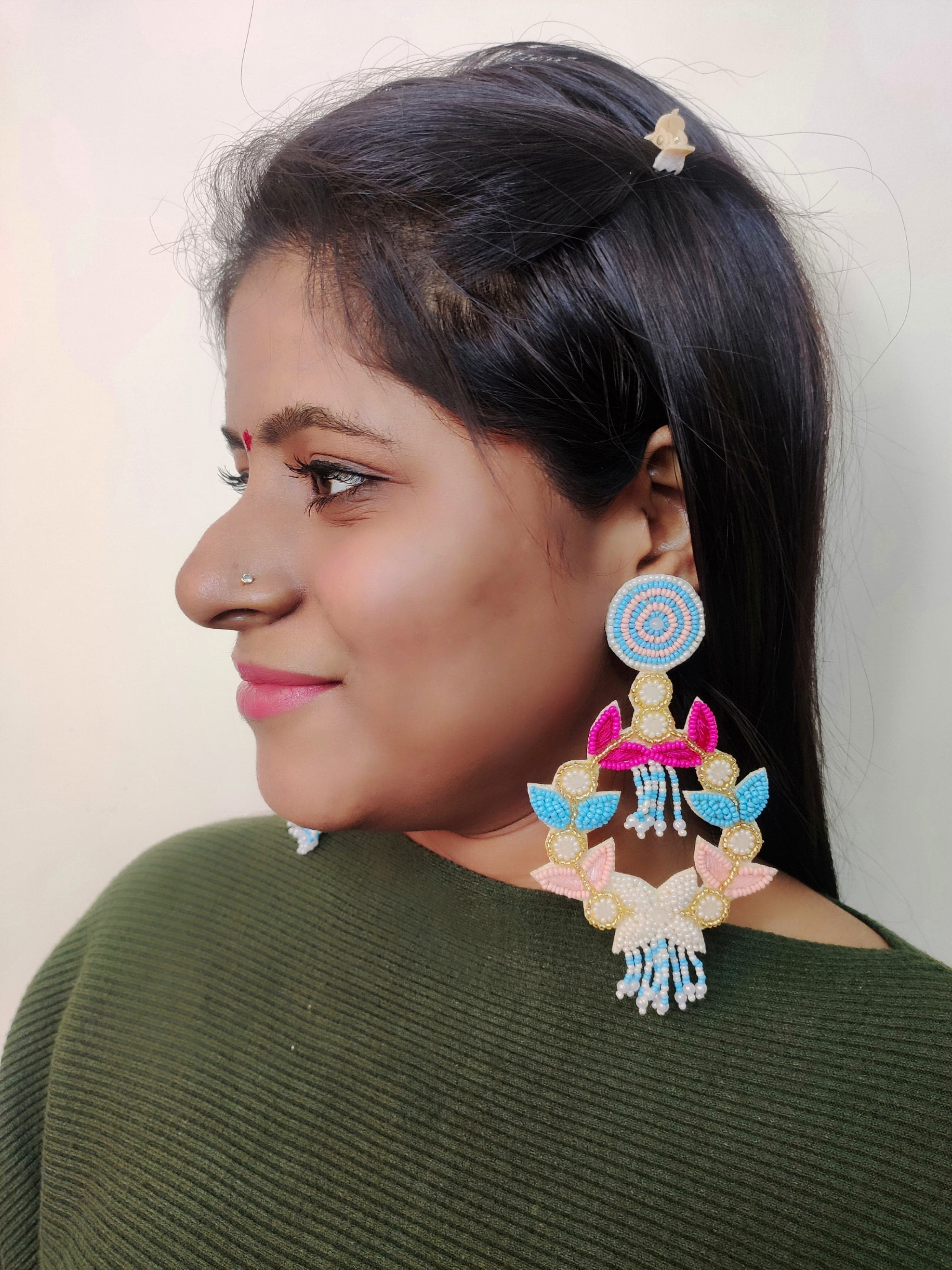 Exquisite Handcrafted Beaded Drop Earrings for Women