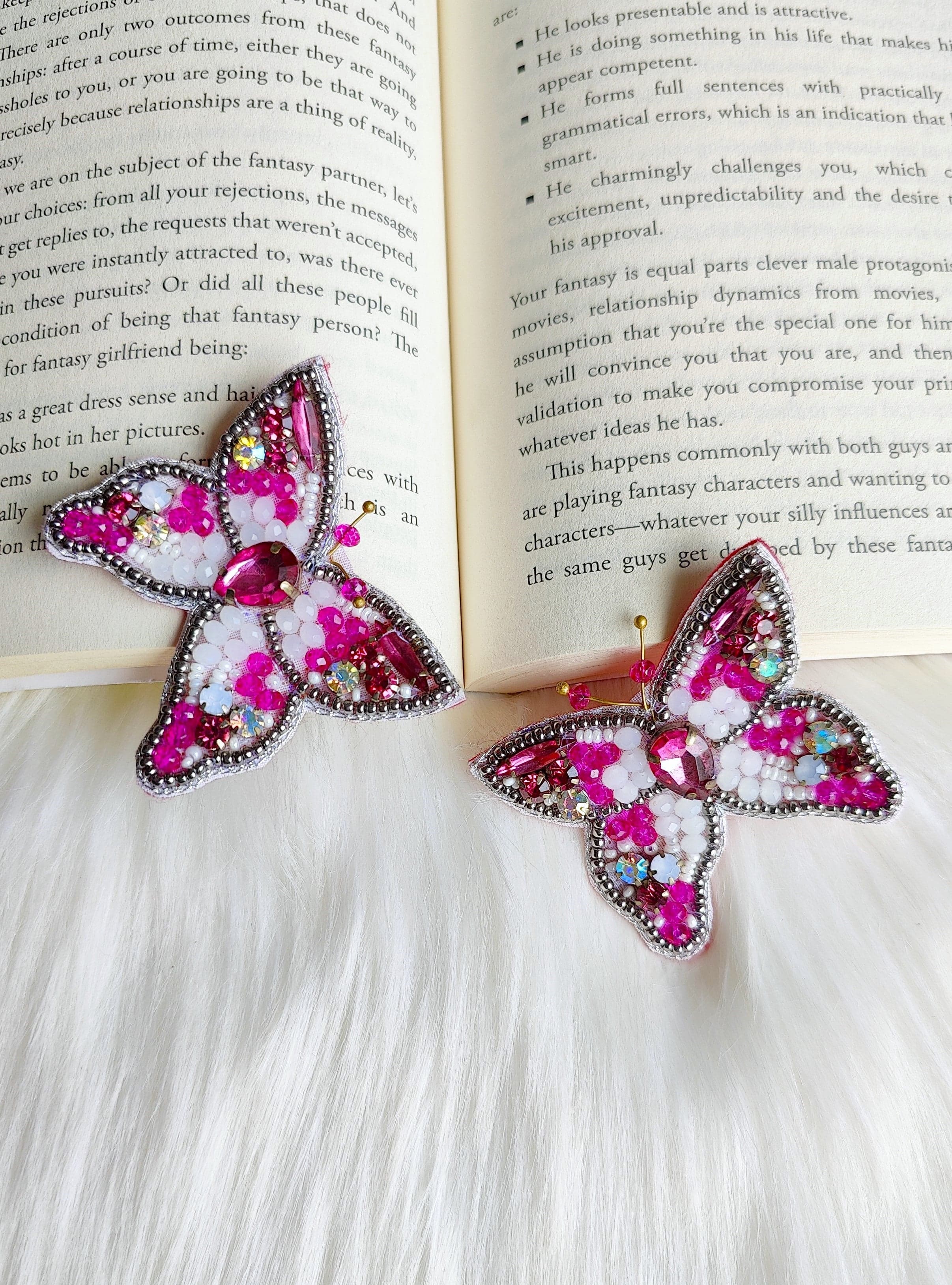 Handcrafted Festive Flutter: Quirky Pink Butterfly Beaded Earrings