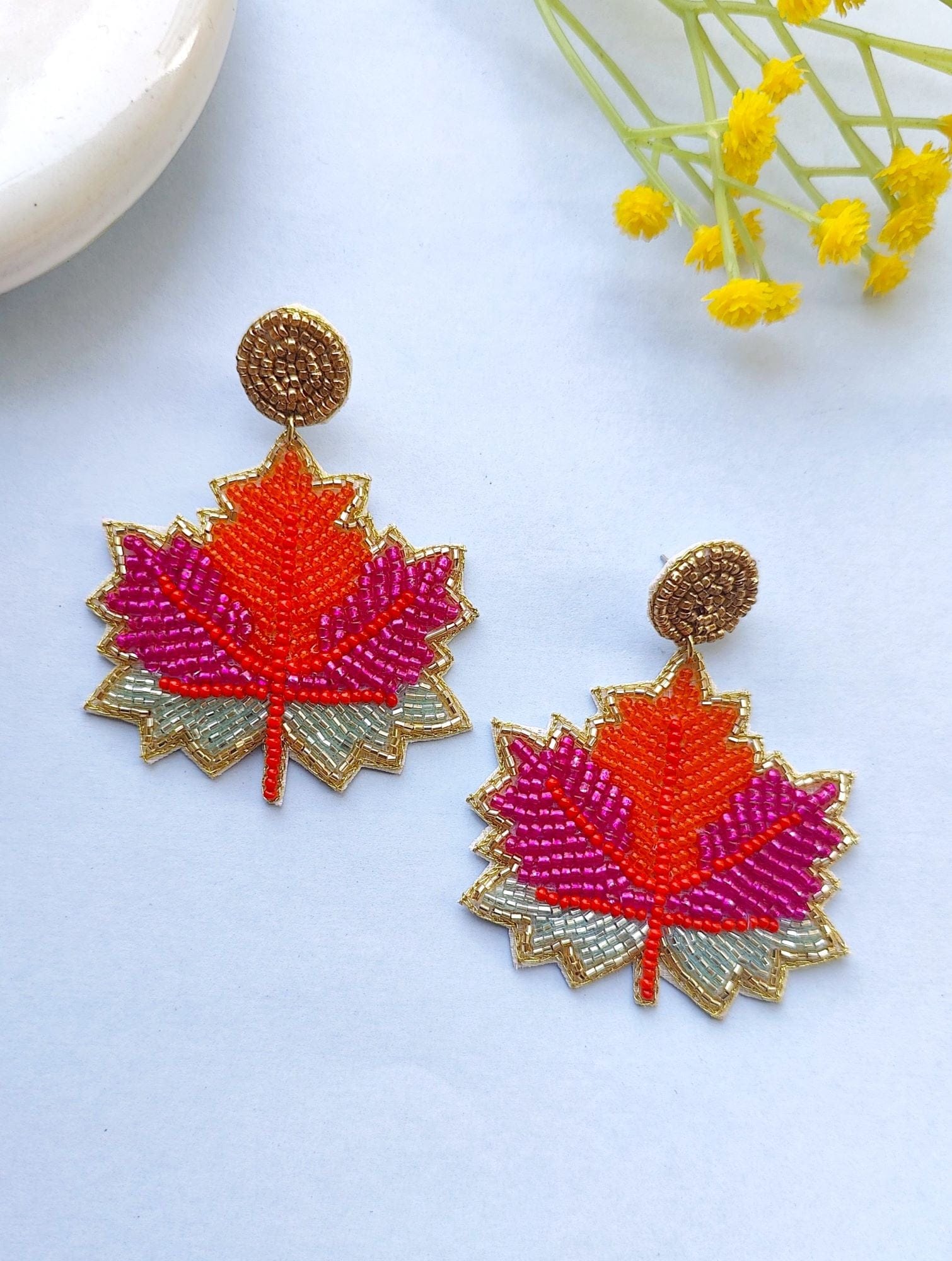 Handmade Maple Leaf Earrings | Multicolored Women's Fashion Jewelry Gift