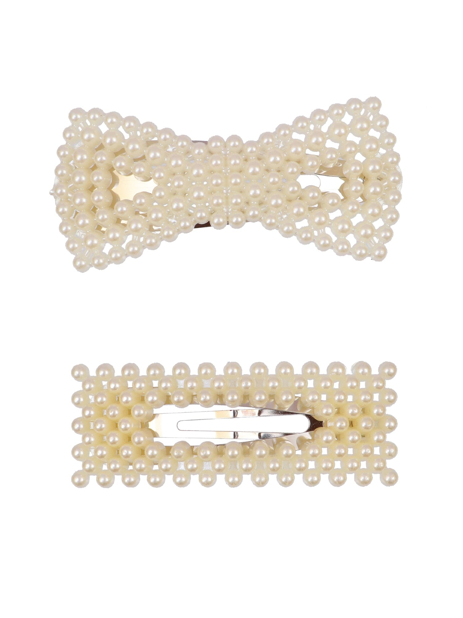 Golden Gleam & White Pearl Hair Clip – Stylish Accessory for Trendy Hairstyles