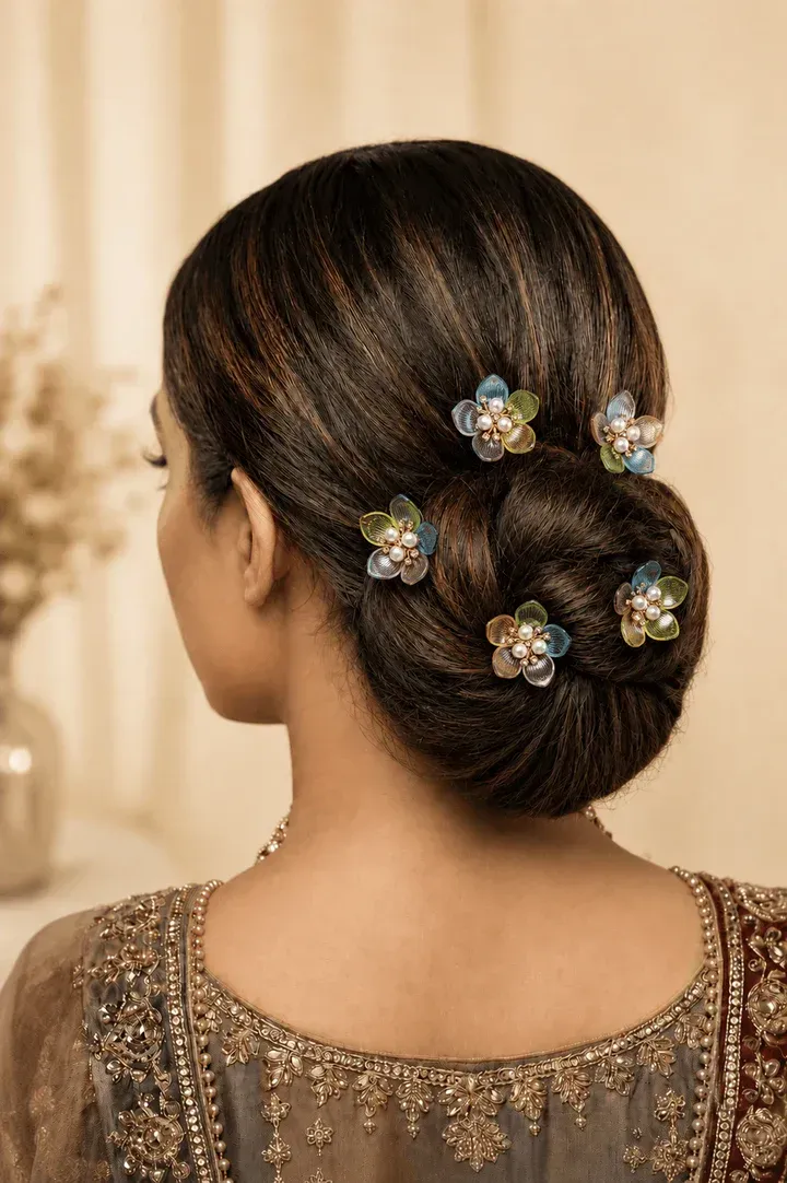 Vibrant Floral Acrylic Hair Accessories for Weddings