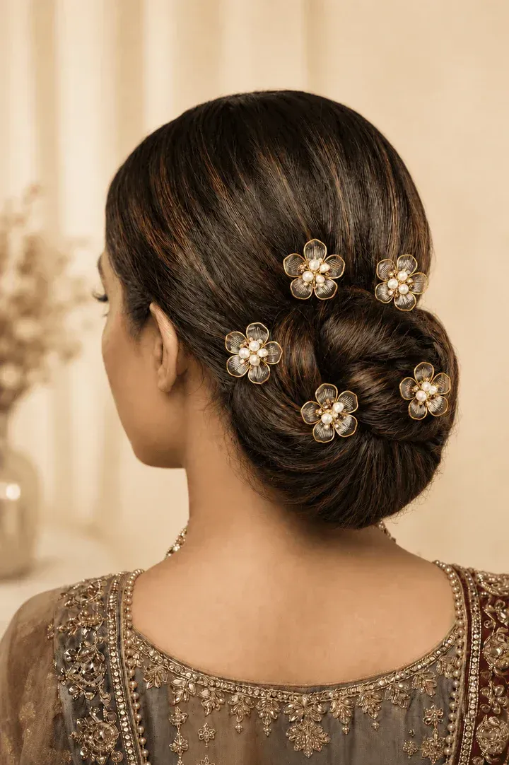 Floral Symphony Multicolored Acrylic Hair Pin, Traditional Wedding Hair Accessory Gift