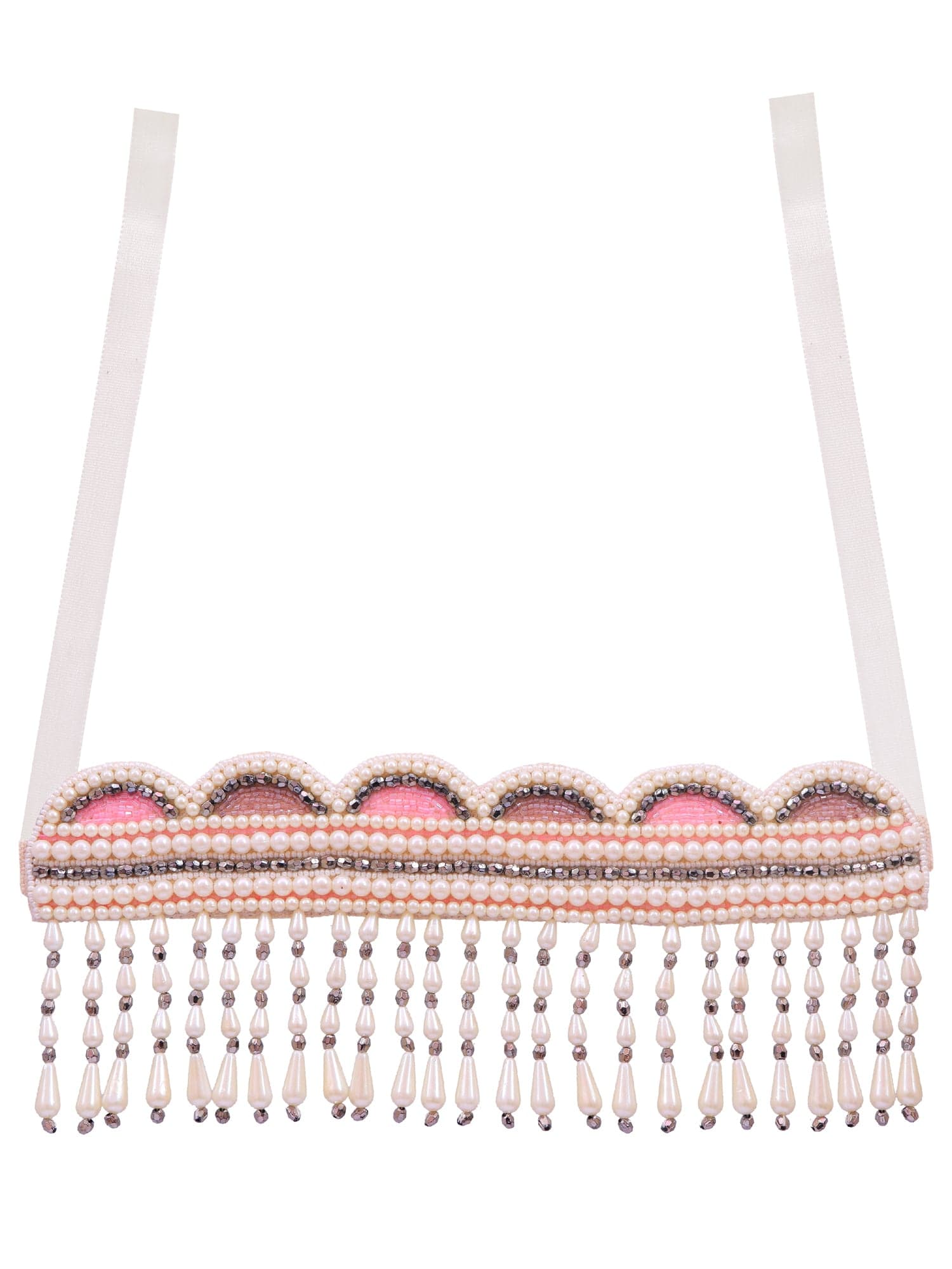 Pink Pearl Beaded Beauty: An Enthralling Choker Necklace