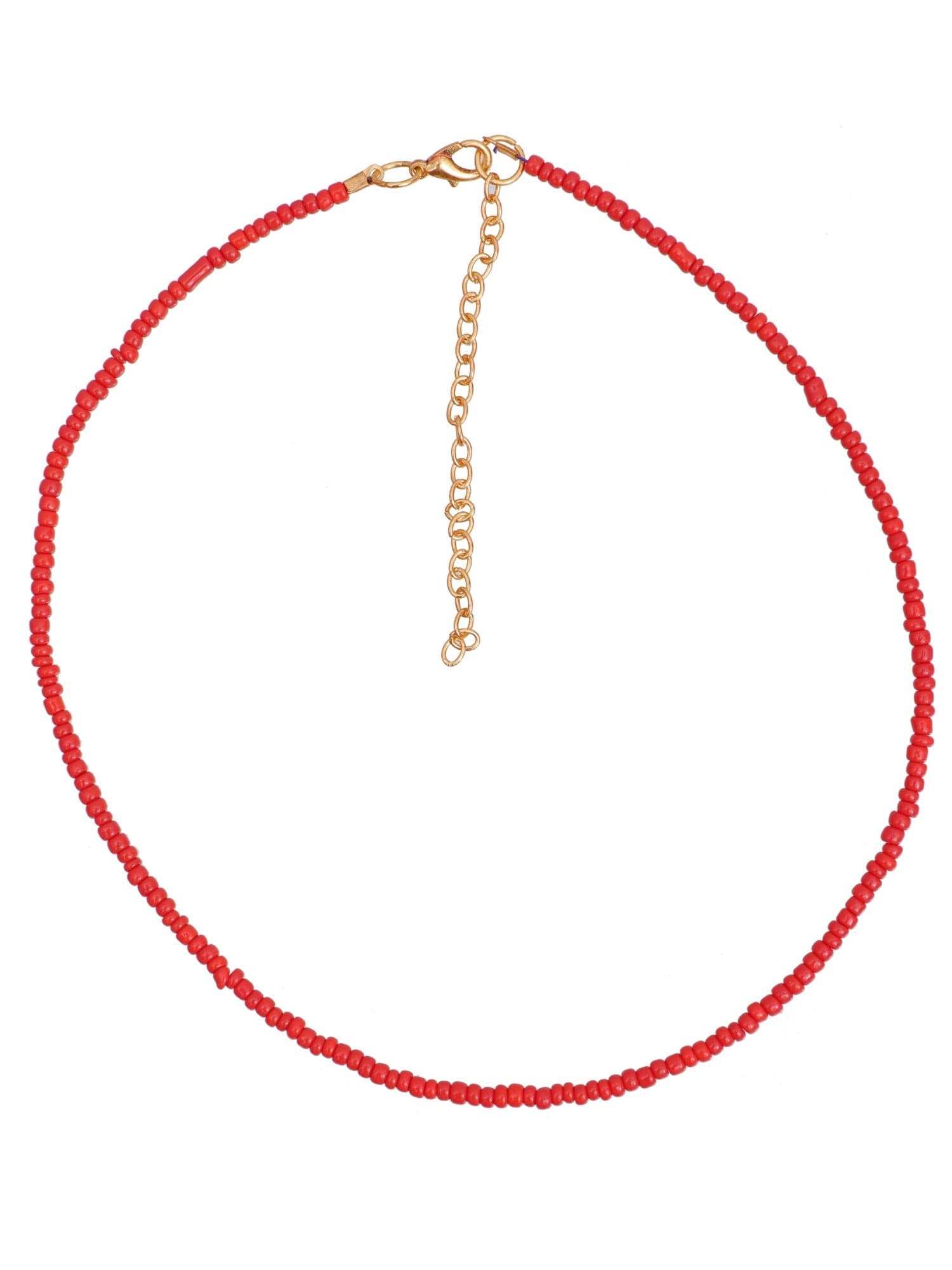 Red Beaded Boho Choker Necklace for Beach Vacation – Elegant Handmade Jewelry