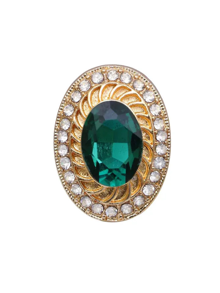 Vibrant Green Crystal Party Rings: Gold Plated Fashion Statements