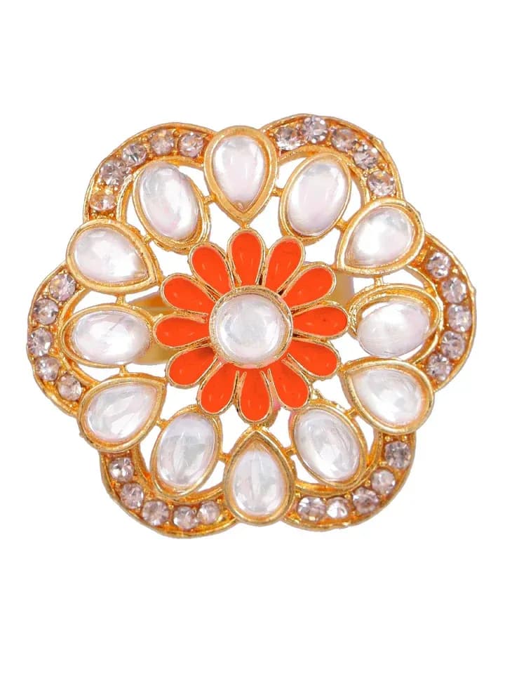 Stunning Meenakari Floral Ring: Unique Kundan Studded Party Wear