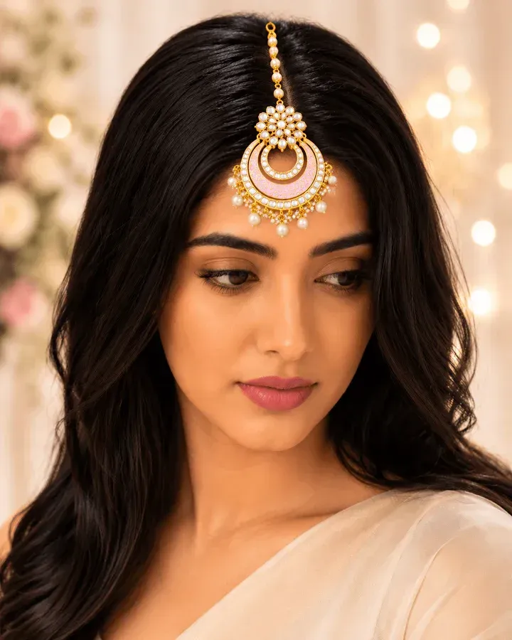 Bespoke Maang Tikka: Traditional Gold Ornament Headpiece Jewellery