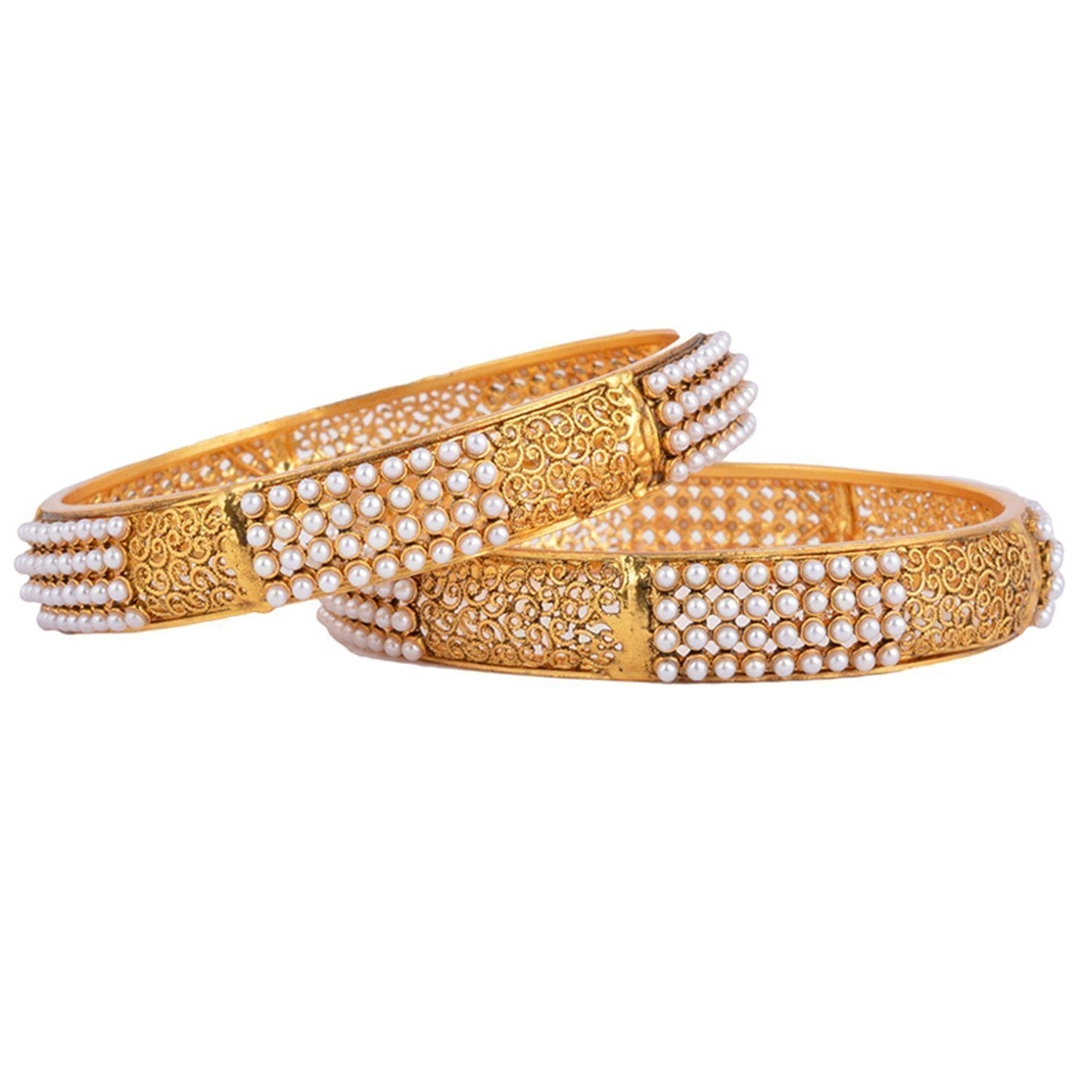 Traditional Elegance Pearl Bangles Set for the Modern Fashionista