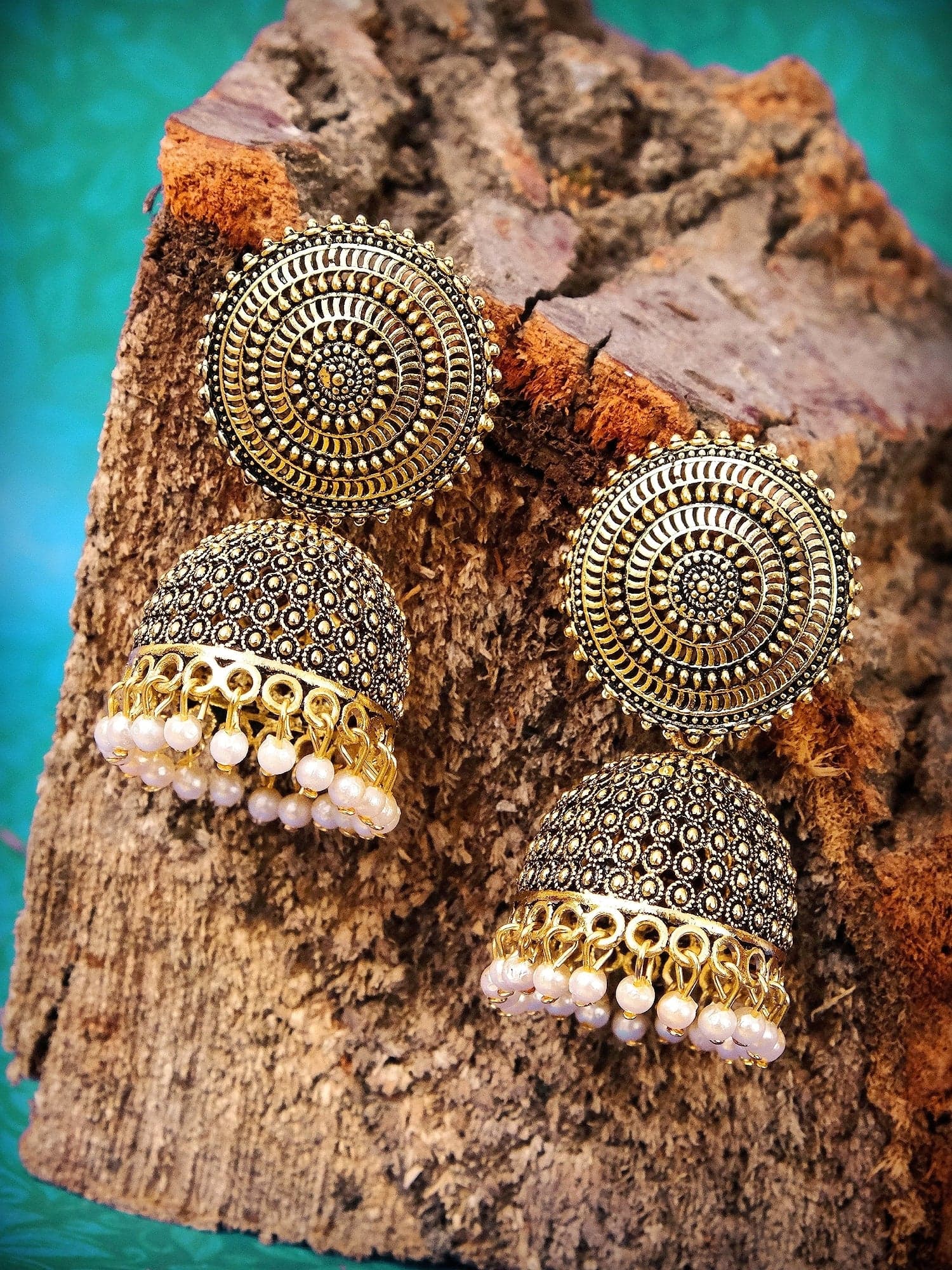 Elegant Handmade Beaded Jhumka Earrings – Traditional Indian Jewelry Gift for Women