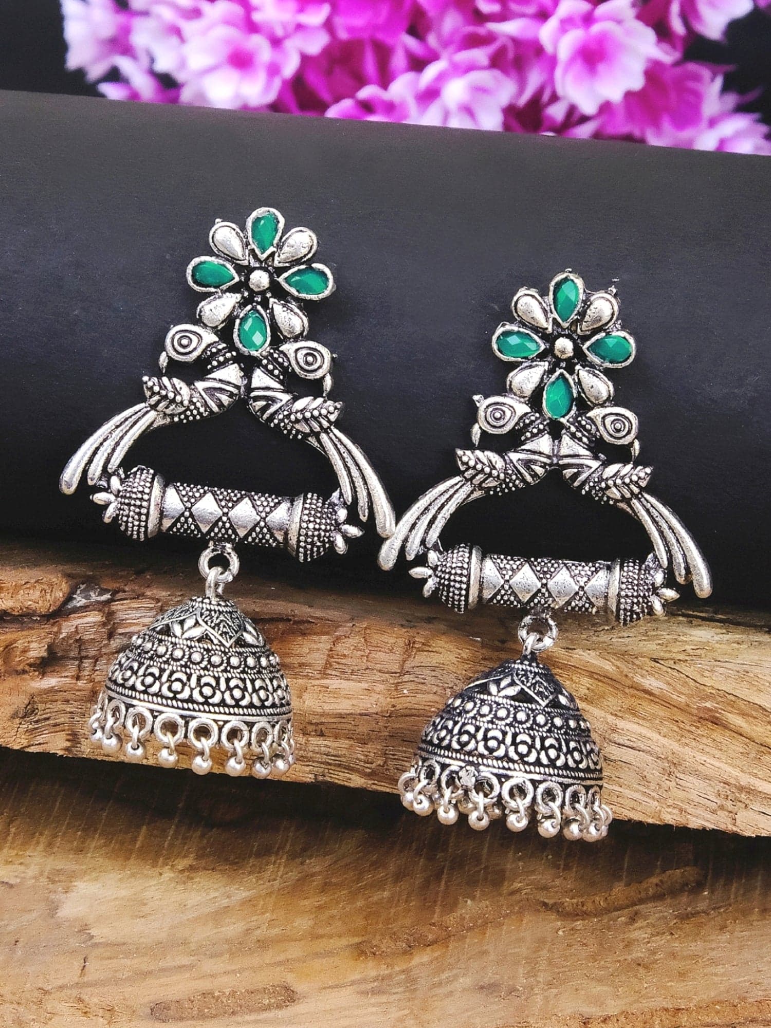 Elegant Oxidised Jhumka Design - Chic Earrings for Girls & Women