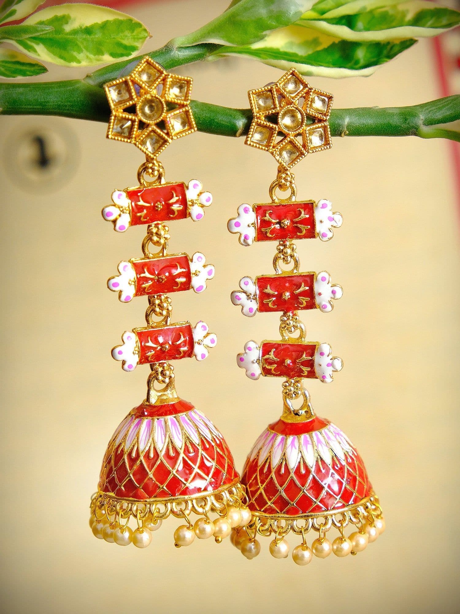 Chic Flare Traditional Jhumki Earrings for Women | Ethnic Gold-Plated Jewelry Gift