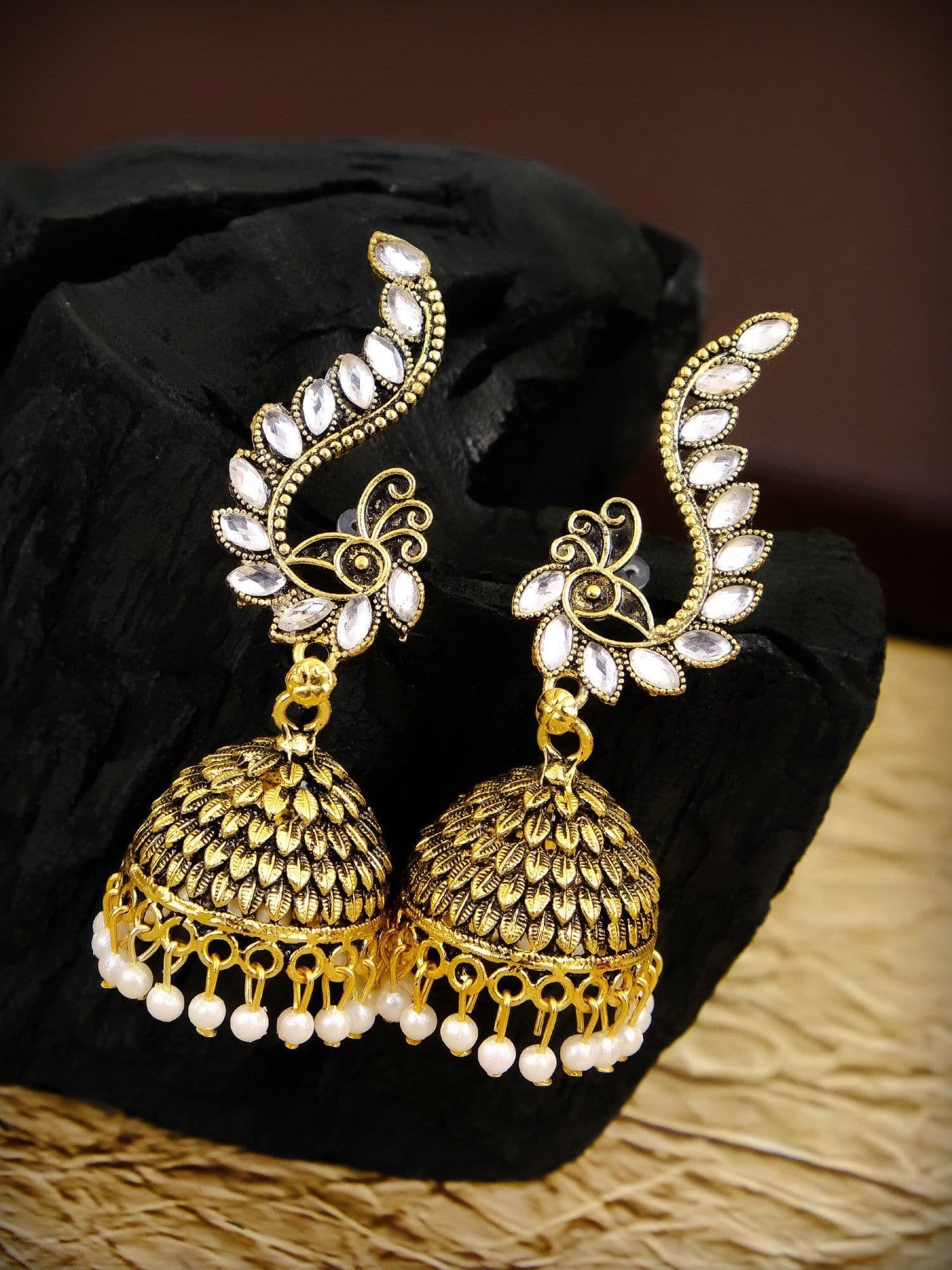 Eternal Charm Traditional Jhumki Earrings for Women | Gold Plated Ethnic Jewelry