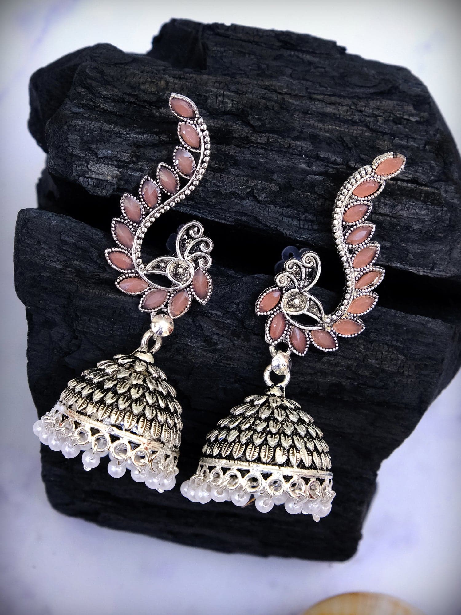 Exquisite Oxidised Earrings for Women: Classic Jhumka Design