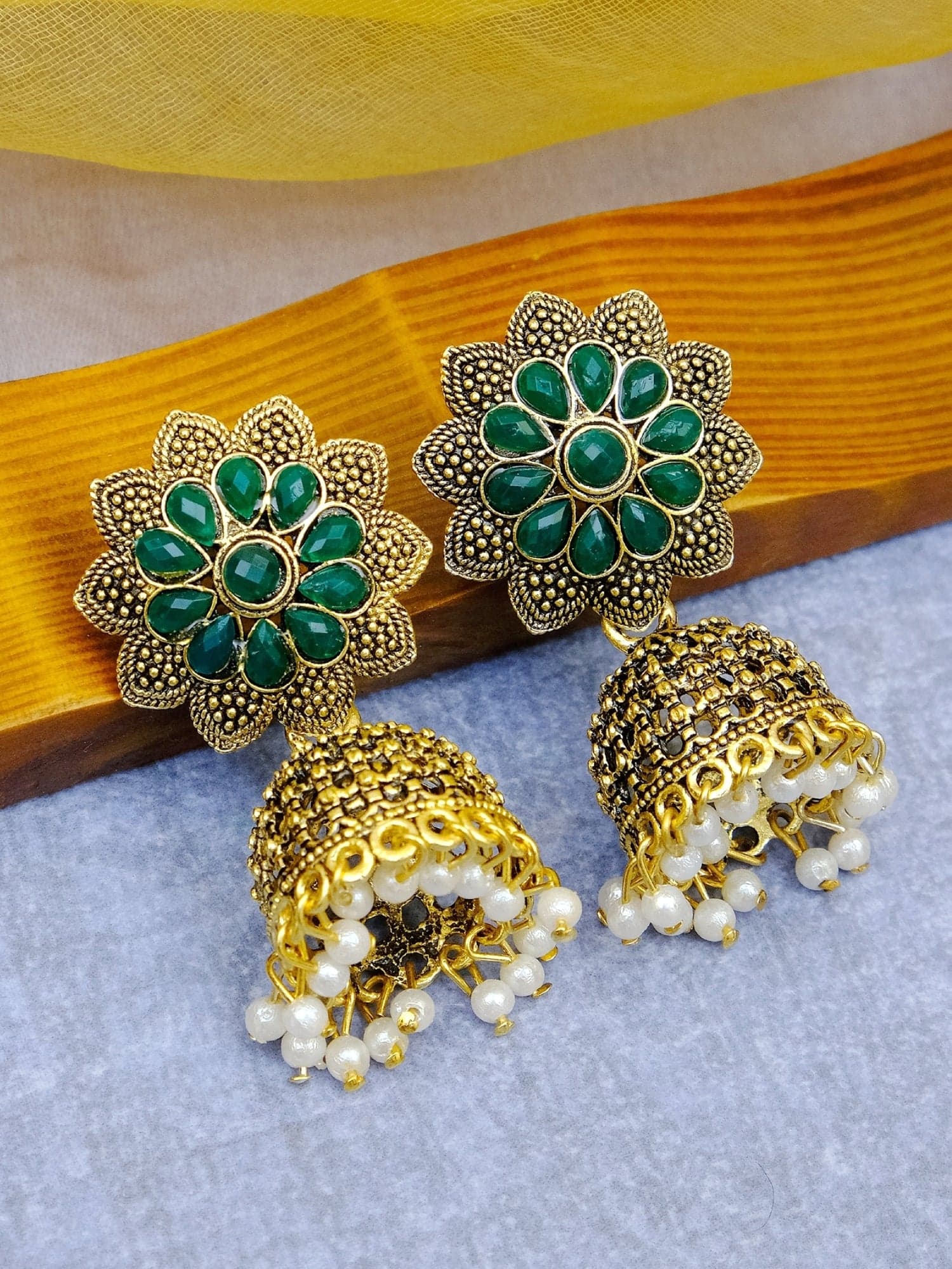 Blossom Glam - Classic Traditional Jhumki Earrings