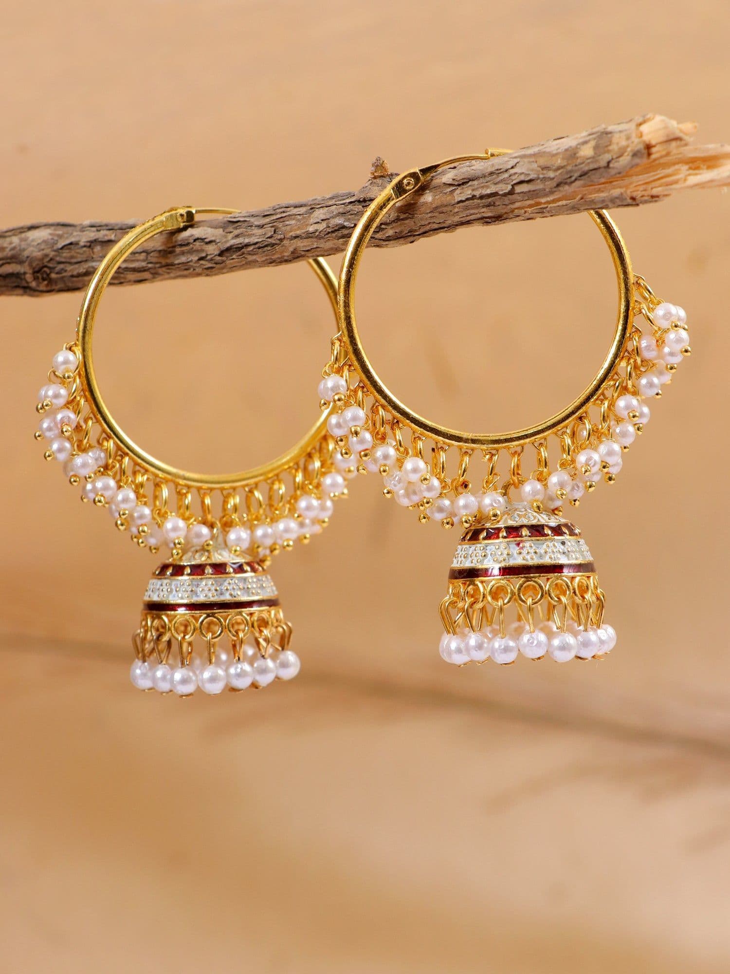 Beaded Bliss: Chic Hoop Jhumka Earrings for Fashionistas