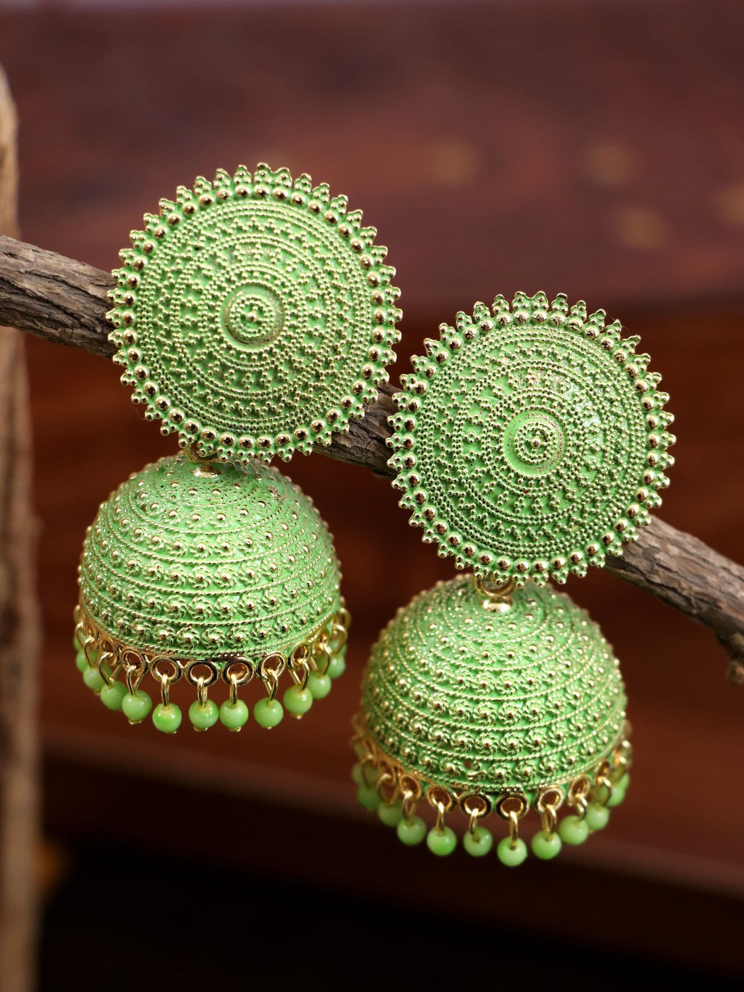 Handmade Beaded Bliss: Charming Jhumki Earrings for Fashionistas