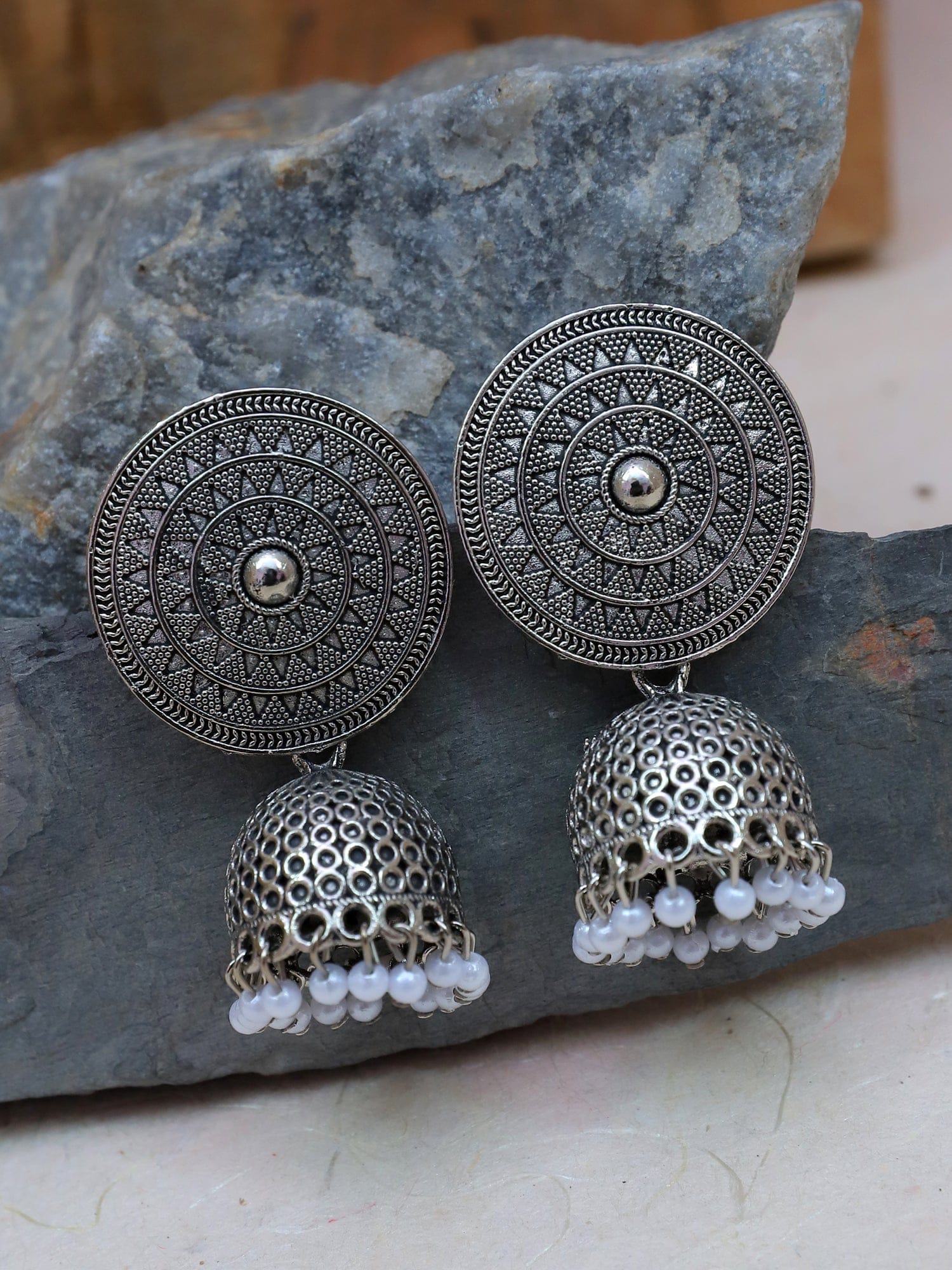 Oxidised Elegance: Vintage-Style Women's Earrings in Antique Silver for Classic Looks