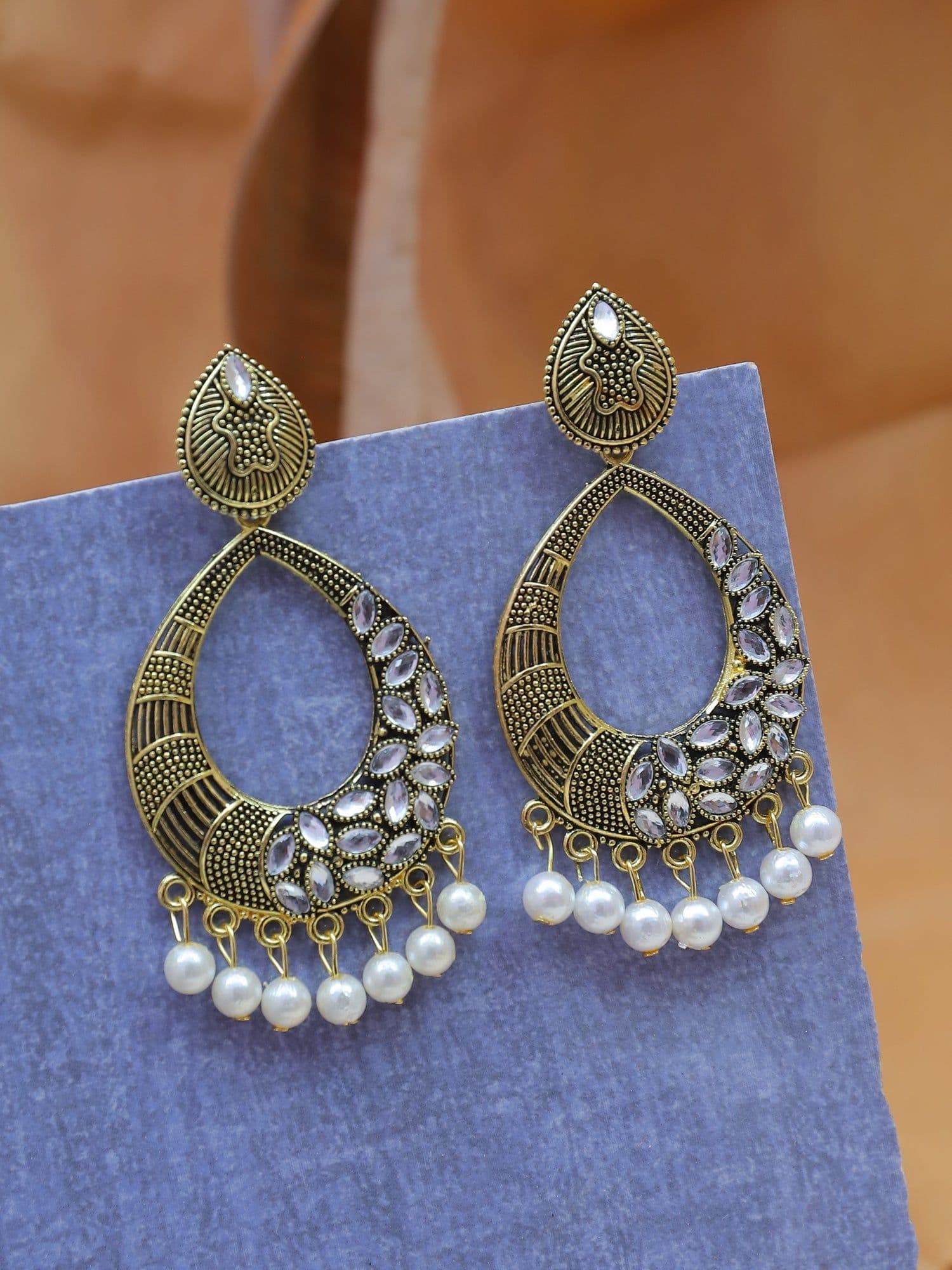 Silver Oxidised Jhumka Earrings – Pakistani comma Traditional Design Jewelry for Women