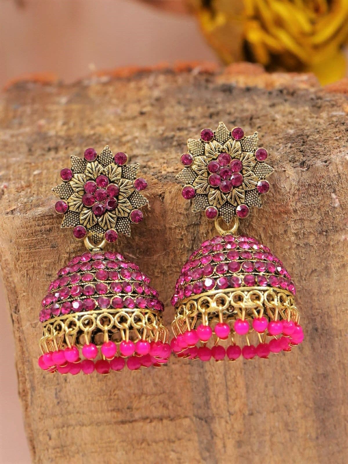 Handcrafted Beaded Jhumki Earrings for Fashionable Women