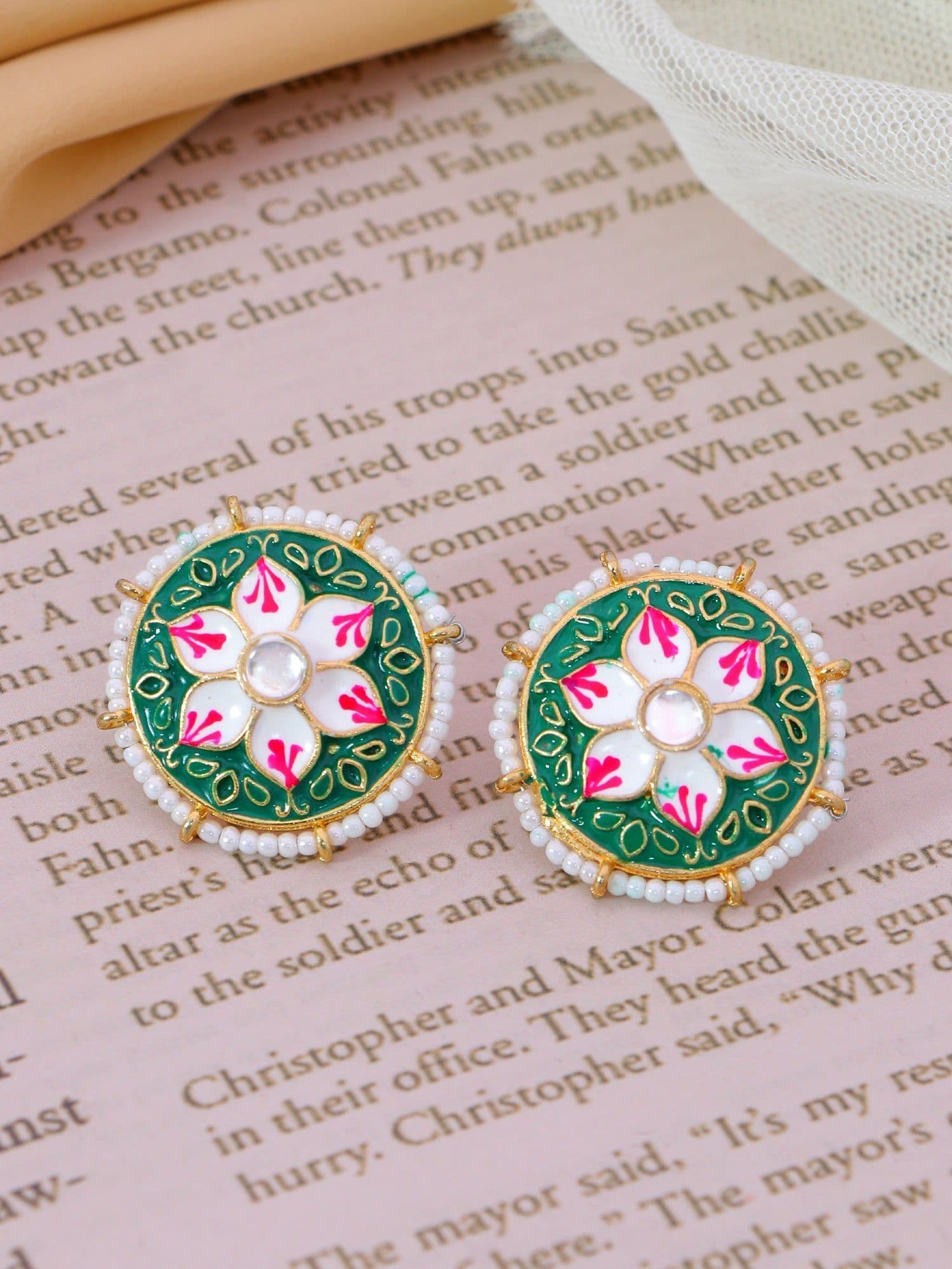 Elevate Your Style with Oxidised Meenakari Stud Earrings for Women