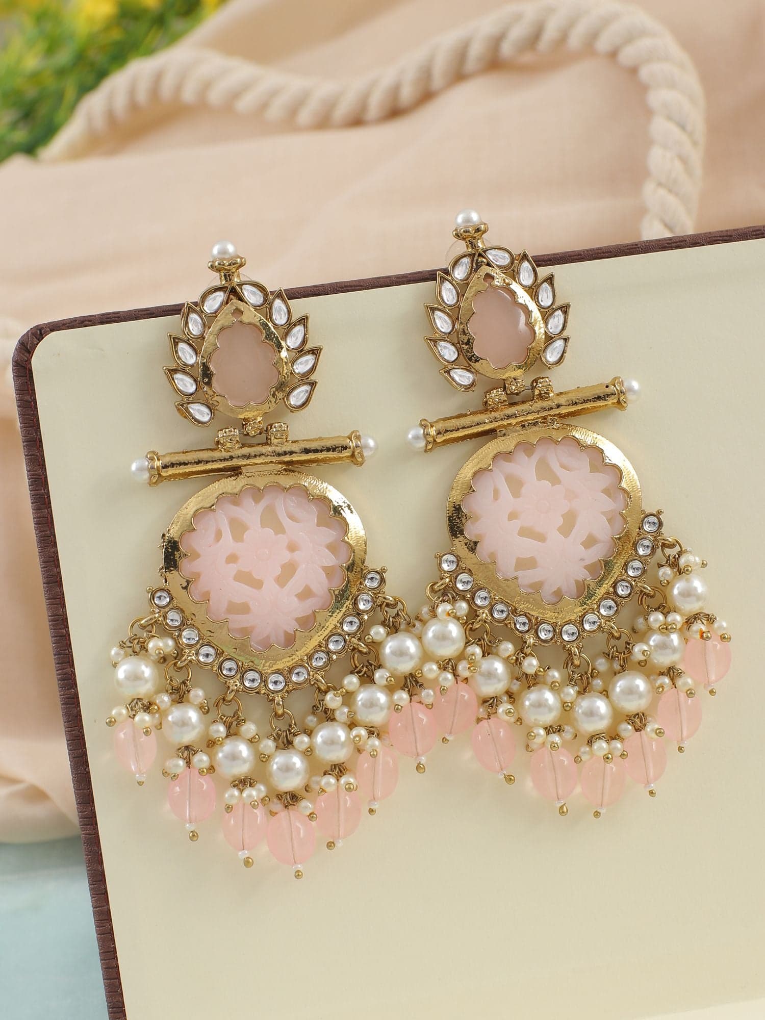 Chandbali Pearl Delight: Women's Gold Earrings Design