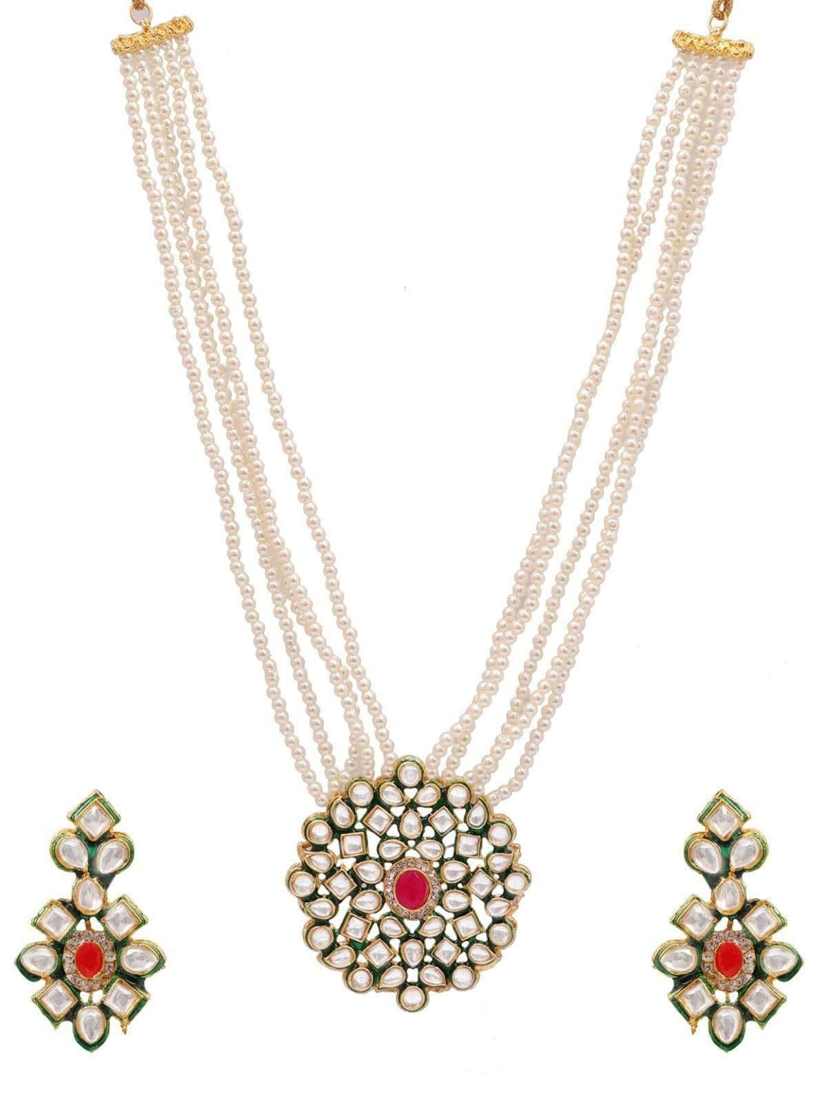 Radiant White Kundan Beaded Jewellery for your Royal Fashionista Look