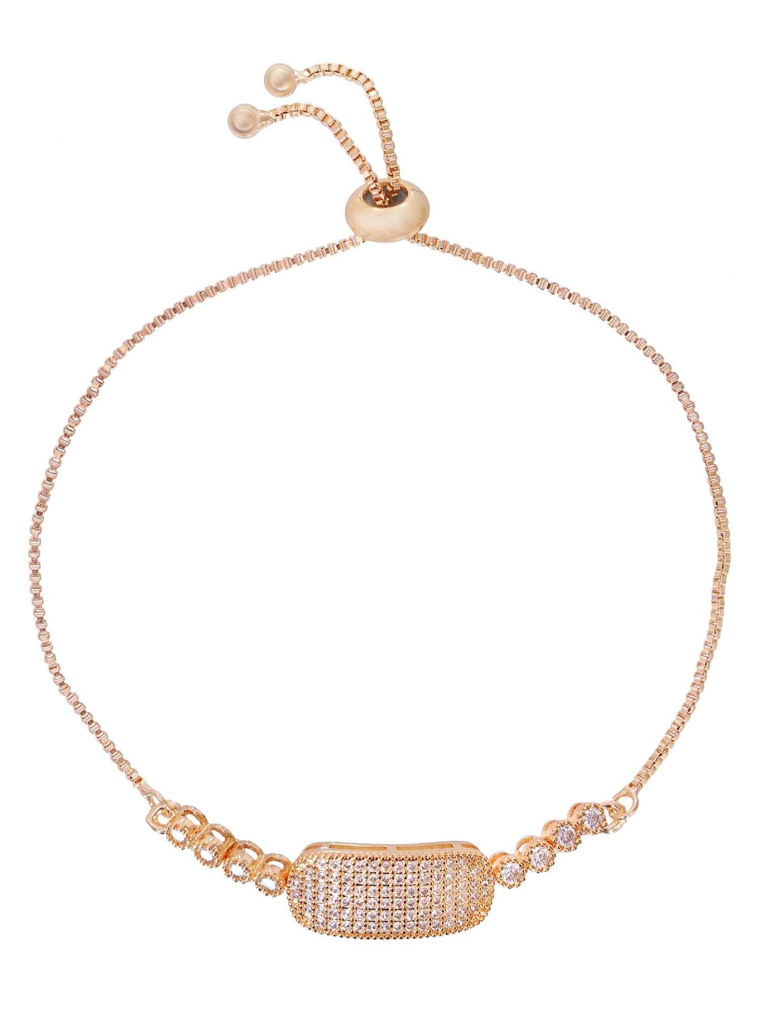 Golden Charm: Women's Chain Bracelet with Stylish Ring Design