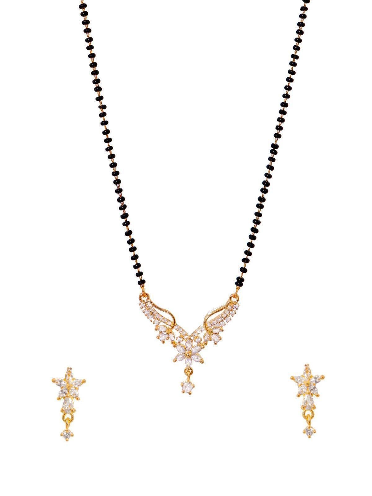 Elegant Mangalsutra Jewellery Set – Wedding Gift with Adorned Design & Earrings