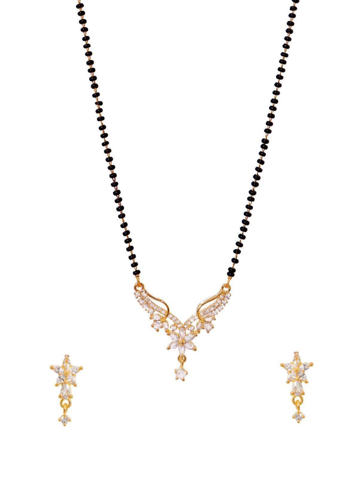 Elegant Mangalsutra Jewellery Set – Wedding Gift with Adorned Design & Earrings