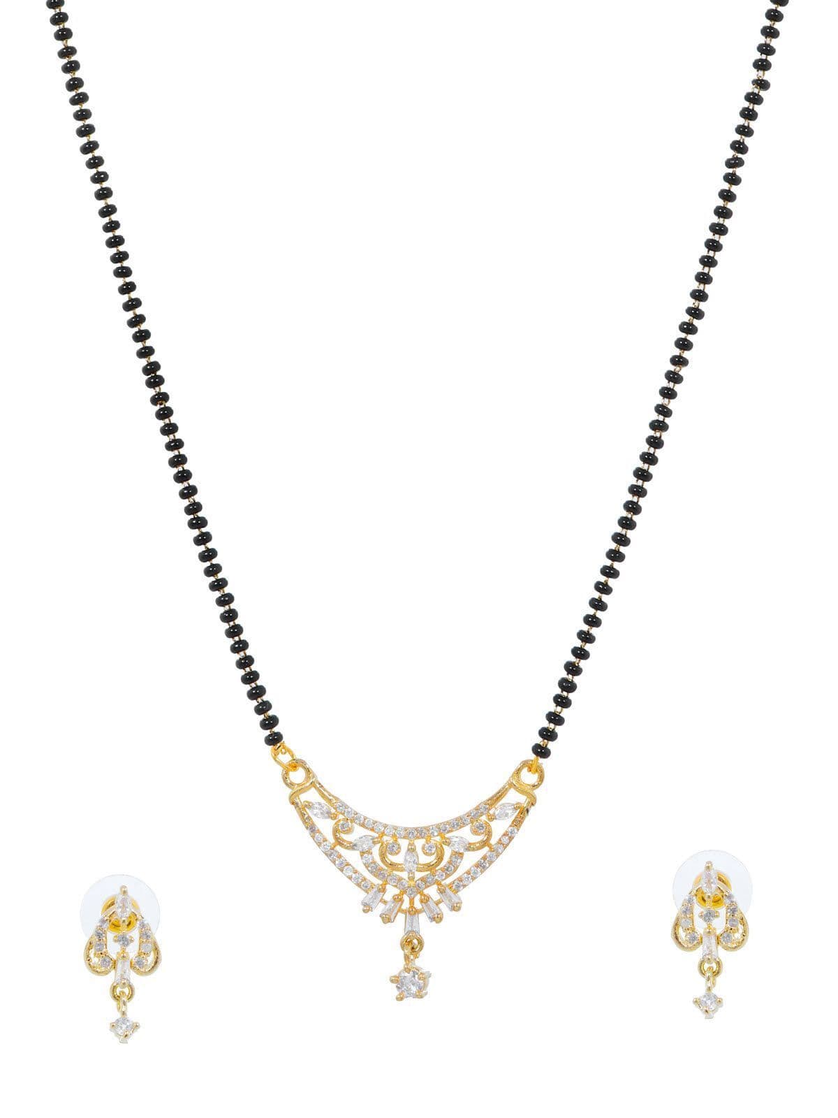 Elegant Mangalsutra & Earrings Set: AD Inspired, Perfect Wedding Gift