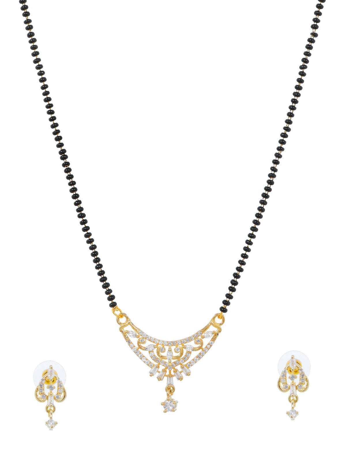 Elegant Mangalsutra & Earrings Set: AD Inspired, Perfect Wedding Gift