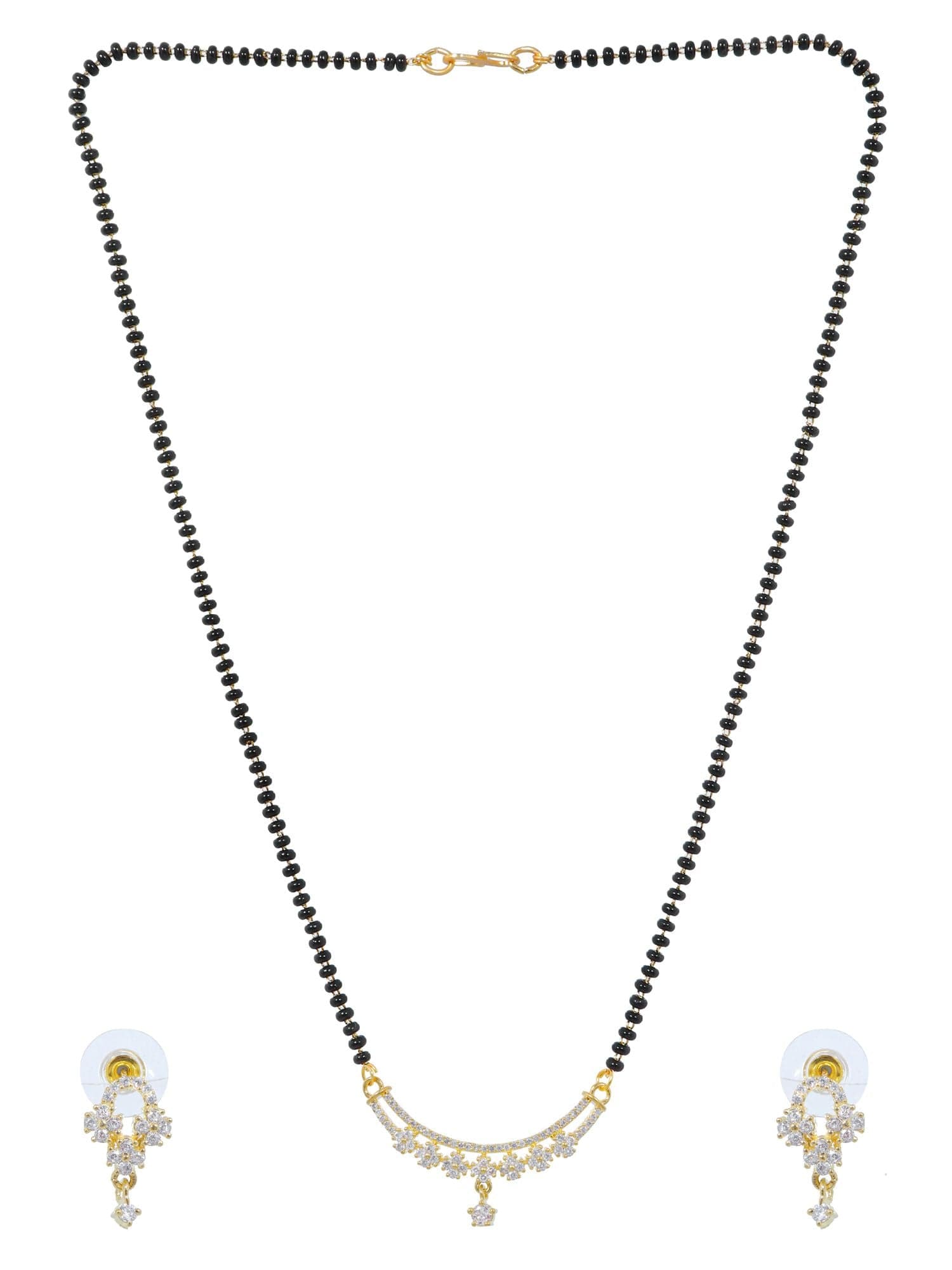 Enchanting Engraved AD Mangalsutra and Elegantly Fancy Earrings